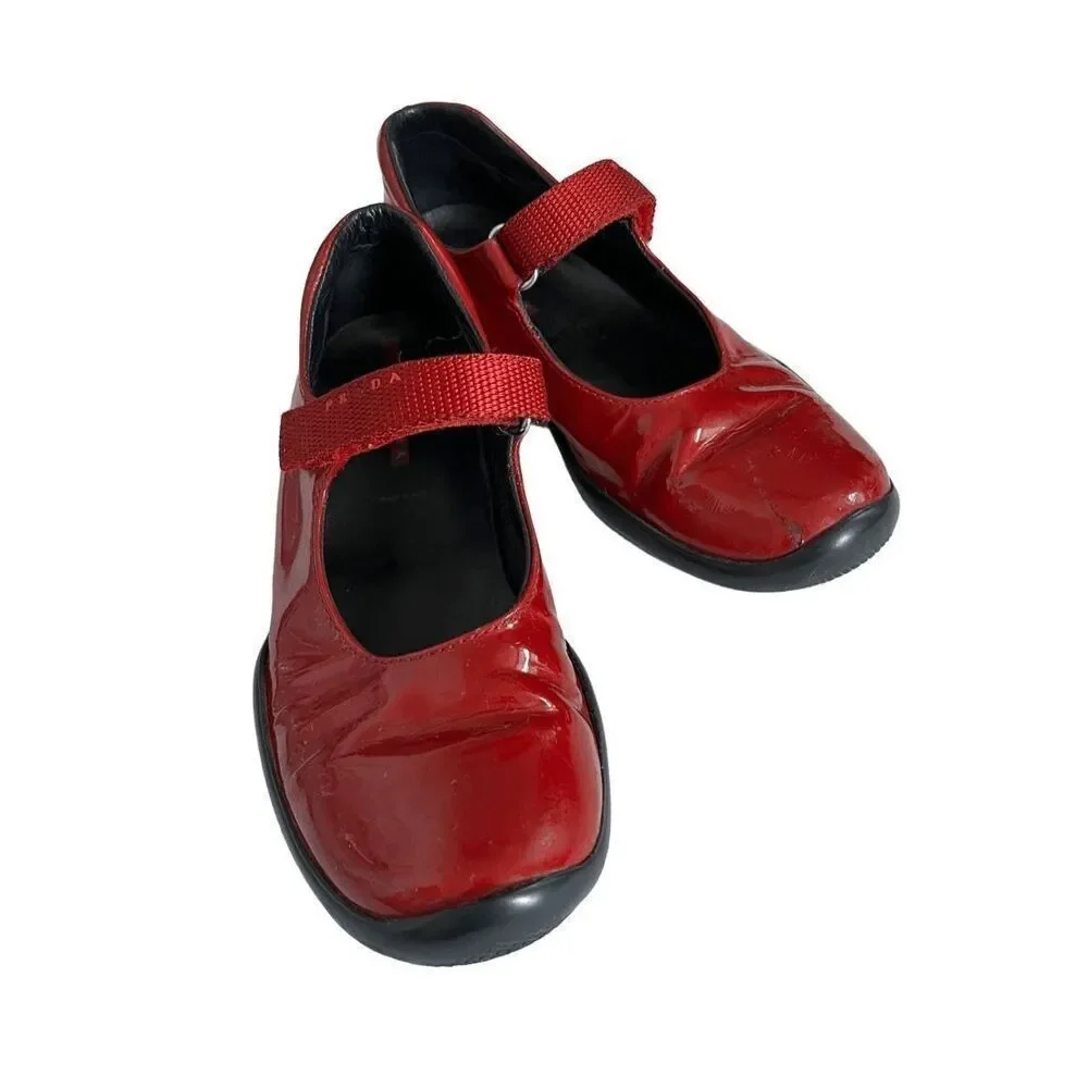 PRADA Girls 13 (31) Patent Leather Mary Jane Shoes AS IS